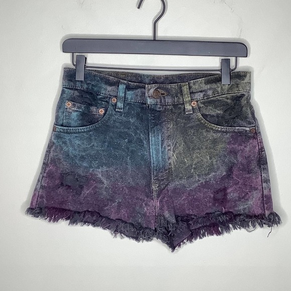 LEVIS 550 Cut Off Tie Dye Acid Wash Shorts {EE37} - Picture 2 of 6